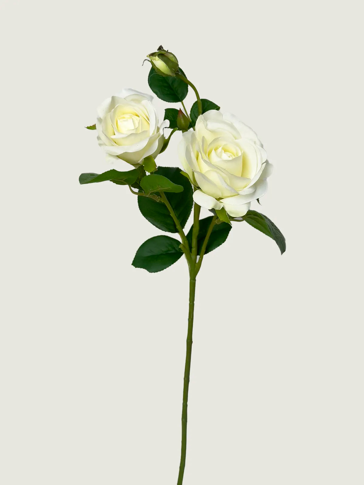 Real Touch Faux Triple Bloom Rose, White