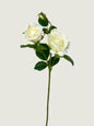 Real Touch Faux Triple Bloom Rose, White