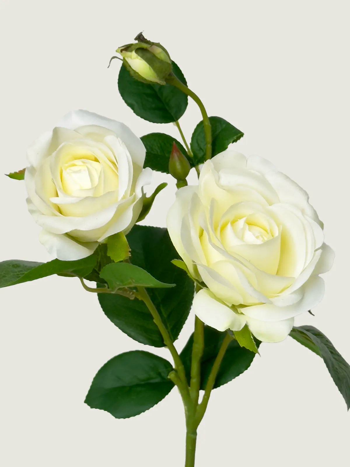 Real Touch Faux Triple Bloom Rose, White