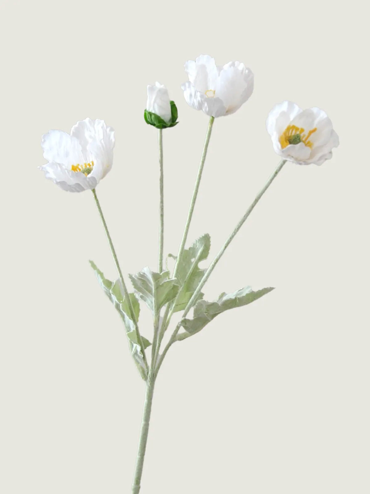 Real Touch Faux Poppy, White