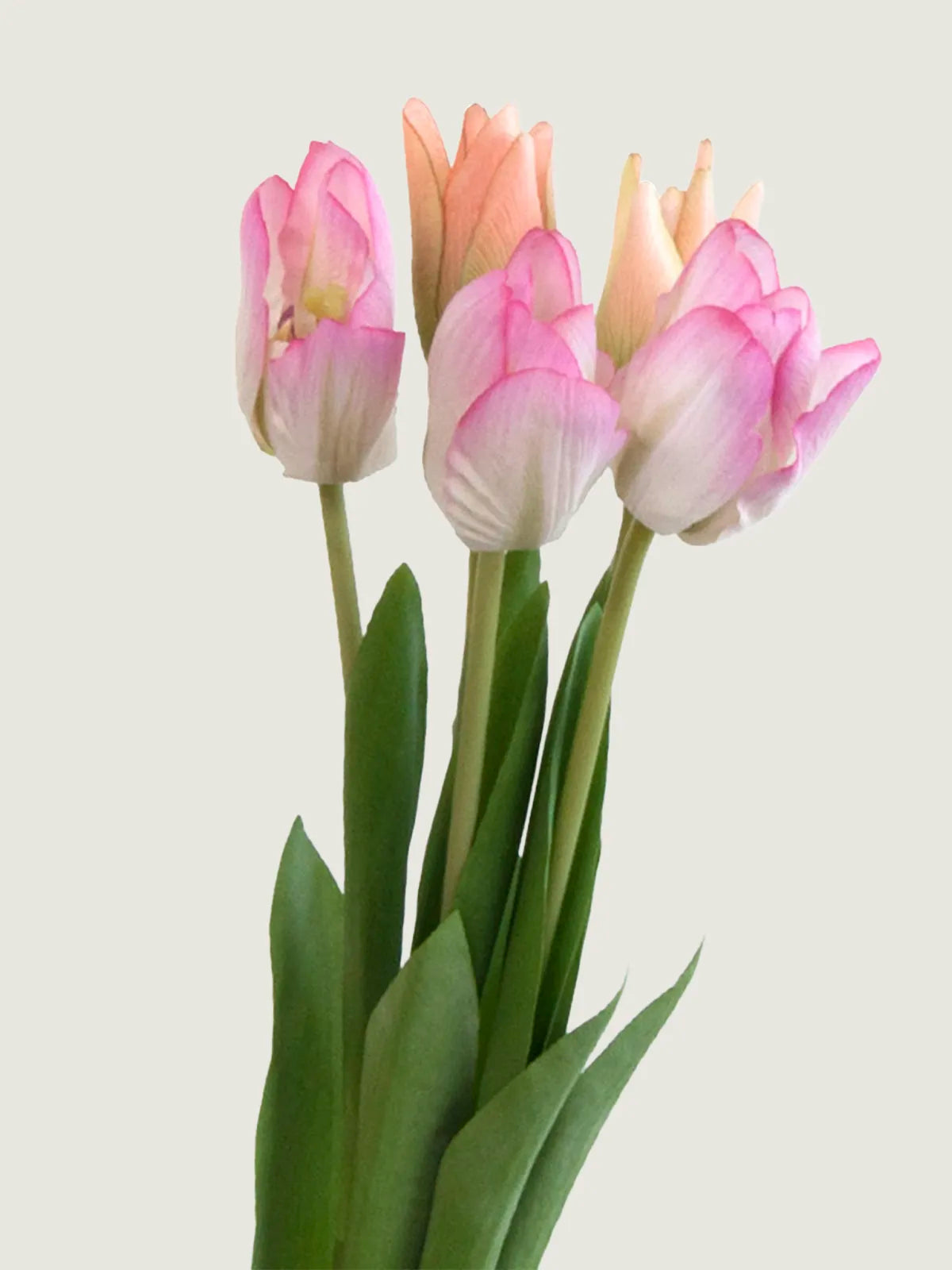Real Touch Faux Dutch Tulip Bundle, Light Pink
